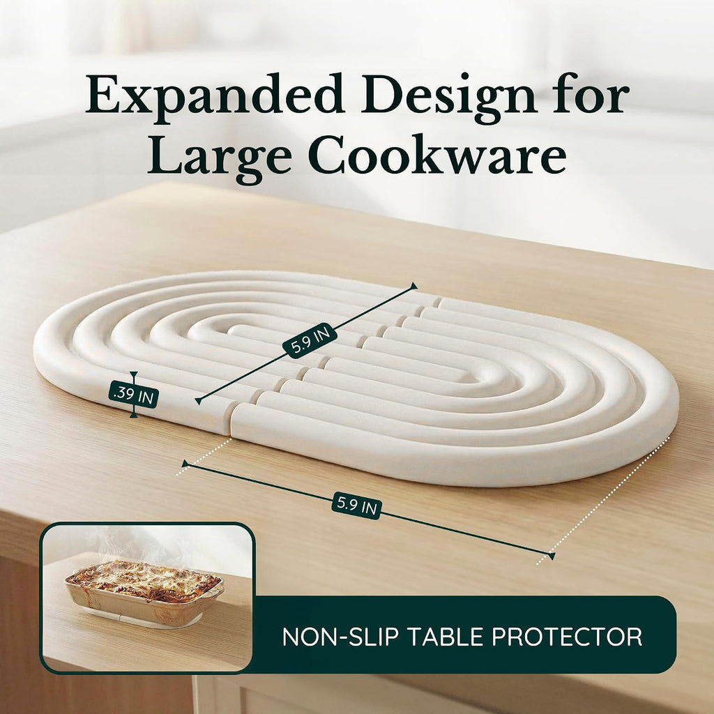 Silicone Trivets for Hot Dishes, Heat-Resistant, Non-Slip Pot Holders & Coasters Durable Hot Pads for Pots, Pans - Set of 2