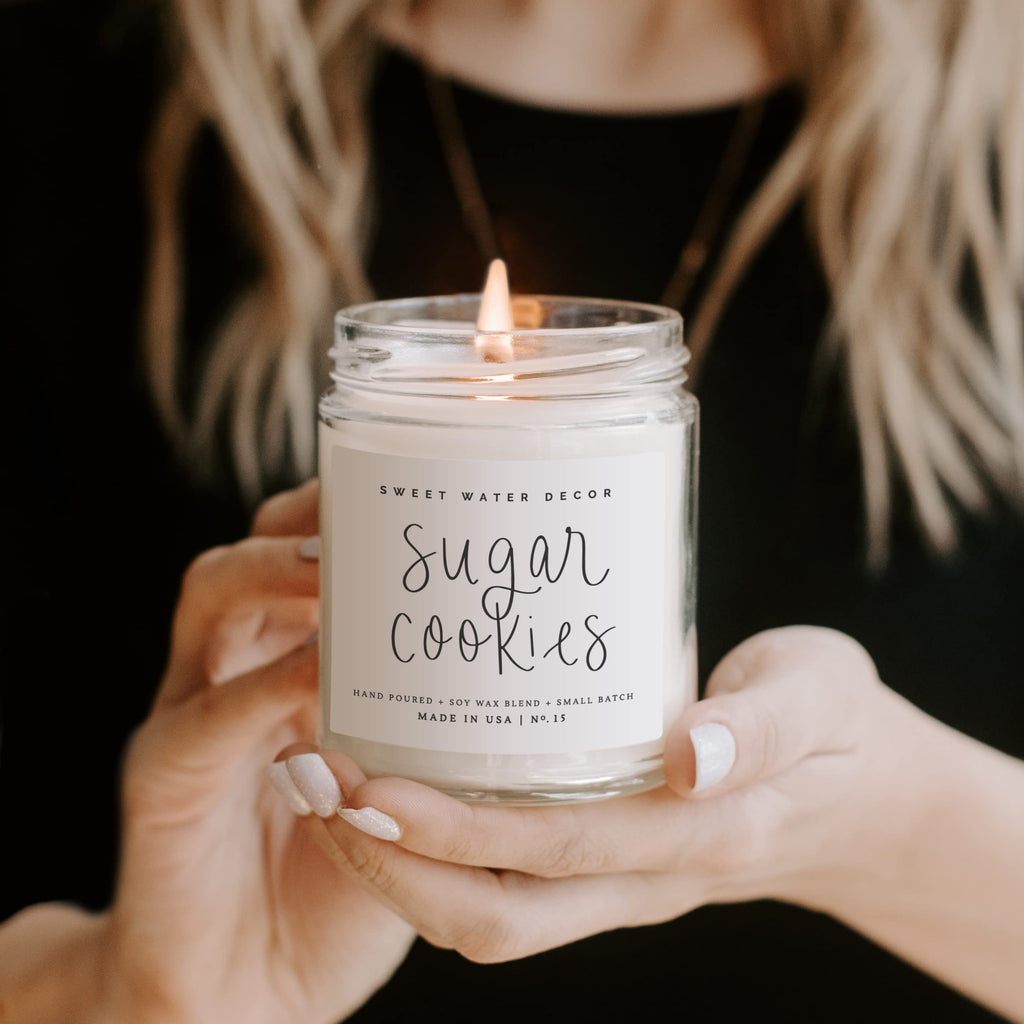 Sugar Cookies Candle, 9oz Clear Jar, Christmas Scent