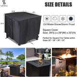Fire Pit Cover, 28 inch Firepit Covers Square Gas Fireplace Fire Pit Table Cover for Propane Fire Pit- 28 X 28 inch - Image 2