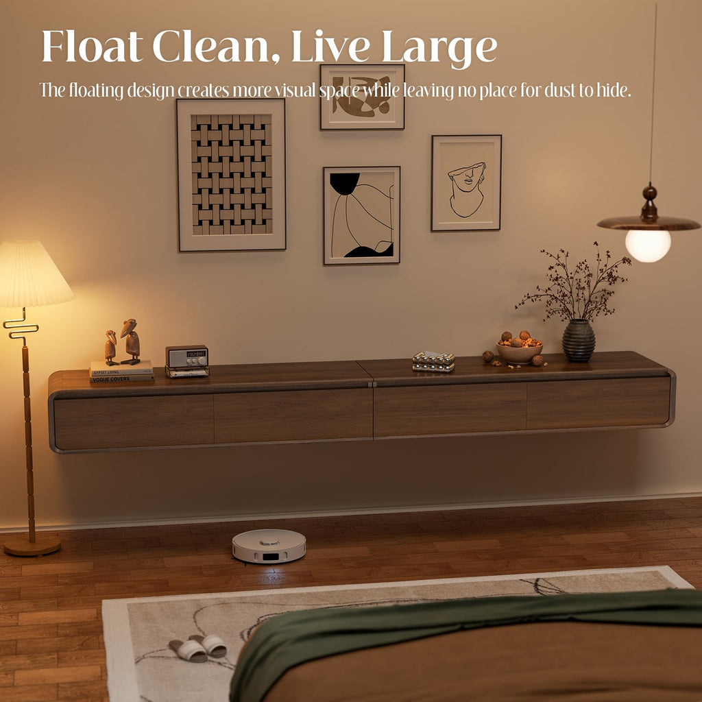 80" Modular Floating TV Stand Wall Mounted for TVs up to 90 Inch