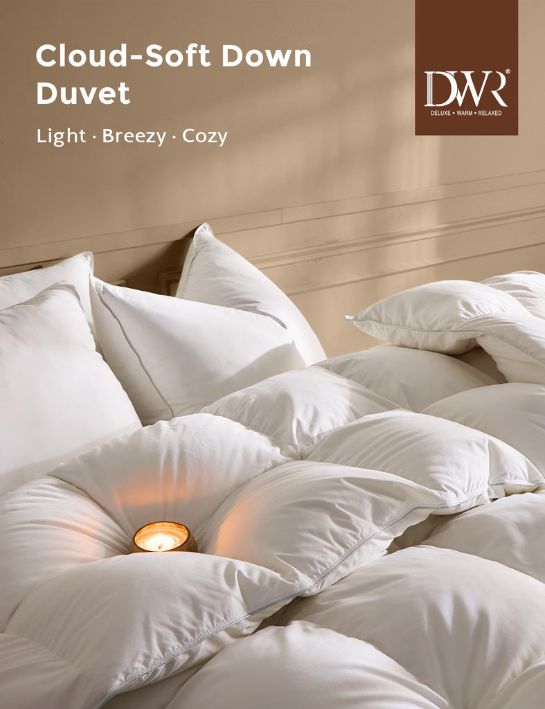 Goose Feather Down Fiber Comforter, 90x90, Medium Weight, 8 Tabs