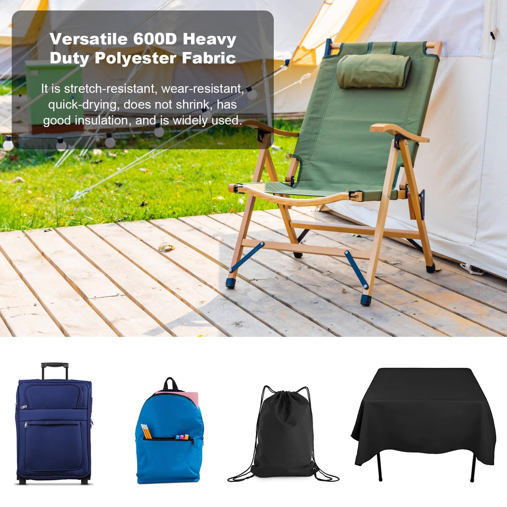 Waterproof Canvas Fabric - 58" Wide 600D Upholstery Polyester Material - Durable Indoor Outdoor Water Resistant