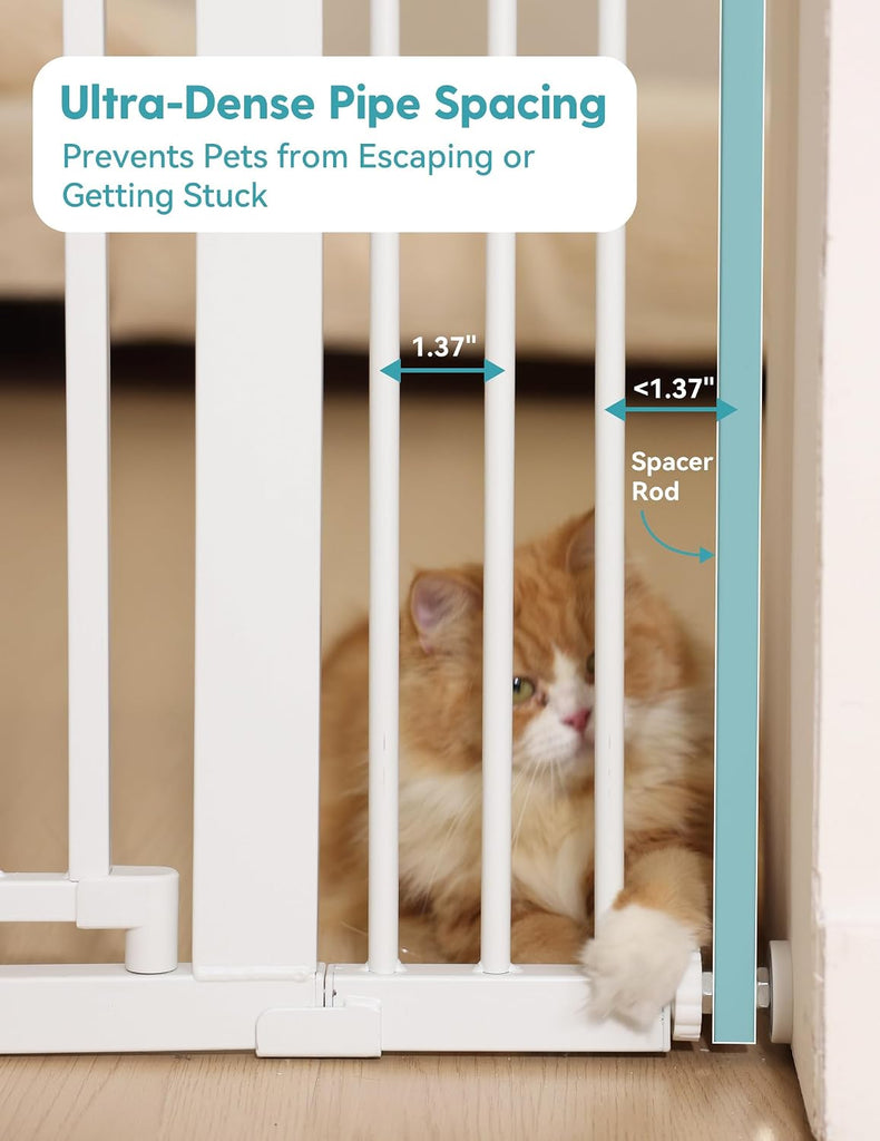 71" Extra Tall Pet Gate, 29"-43" Wide Pressure Mounted, White