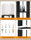 Floor Lamp with Shelves, Modern Tripod Standing Shelf Lamp with 3 Color Temperature Bulb