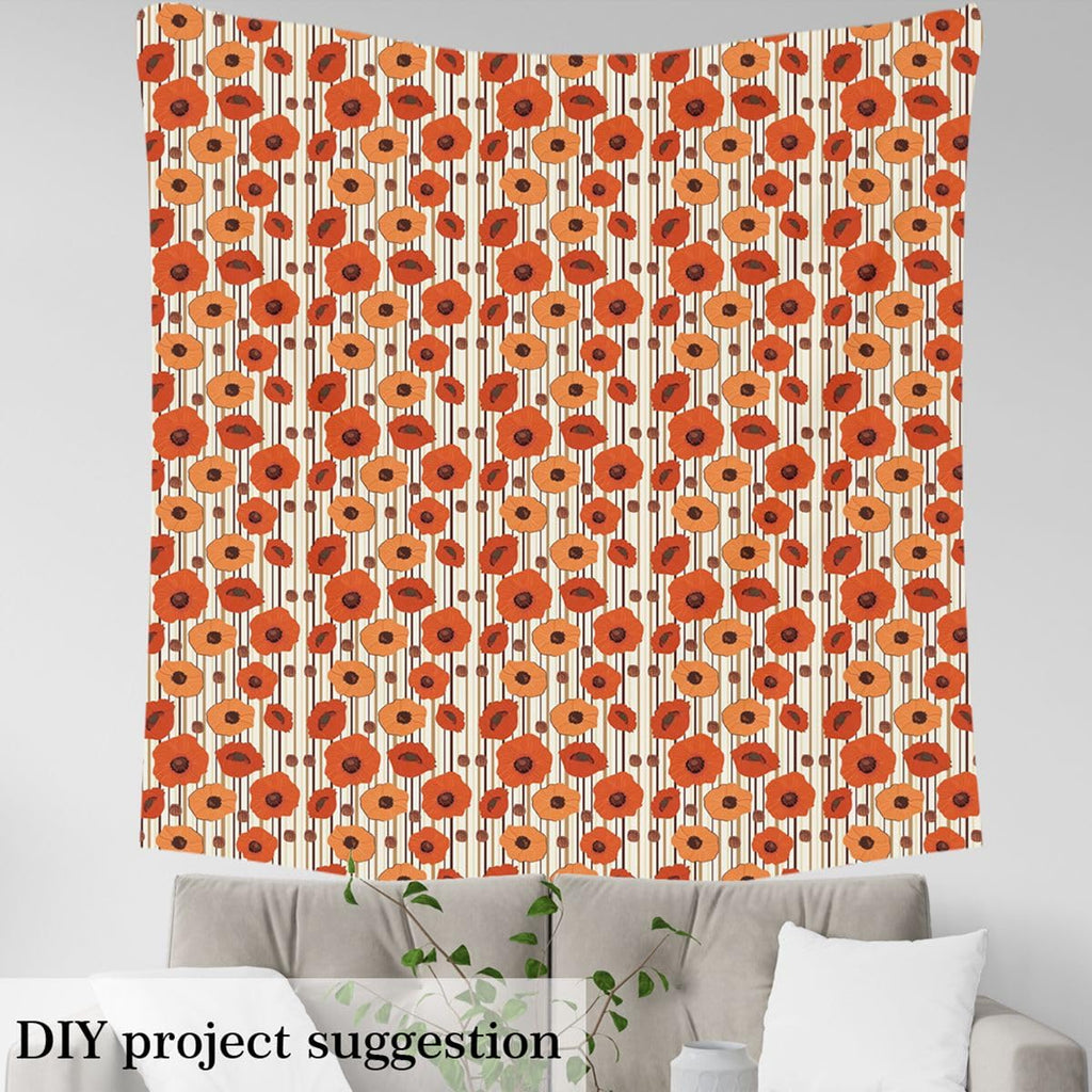 Orange Yellow Flower Fabric By The Yard Soft 10 Yards