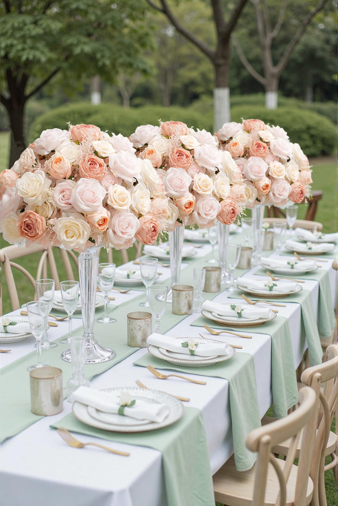 2pcs Large Artificial Flowers Centerpieces Decor for Tables Floral Arrangement Bouquet for Wedding Reception Aisle