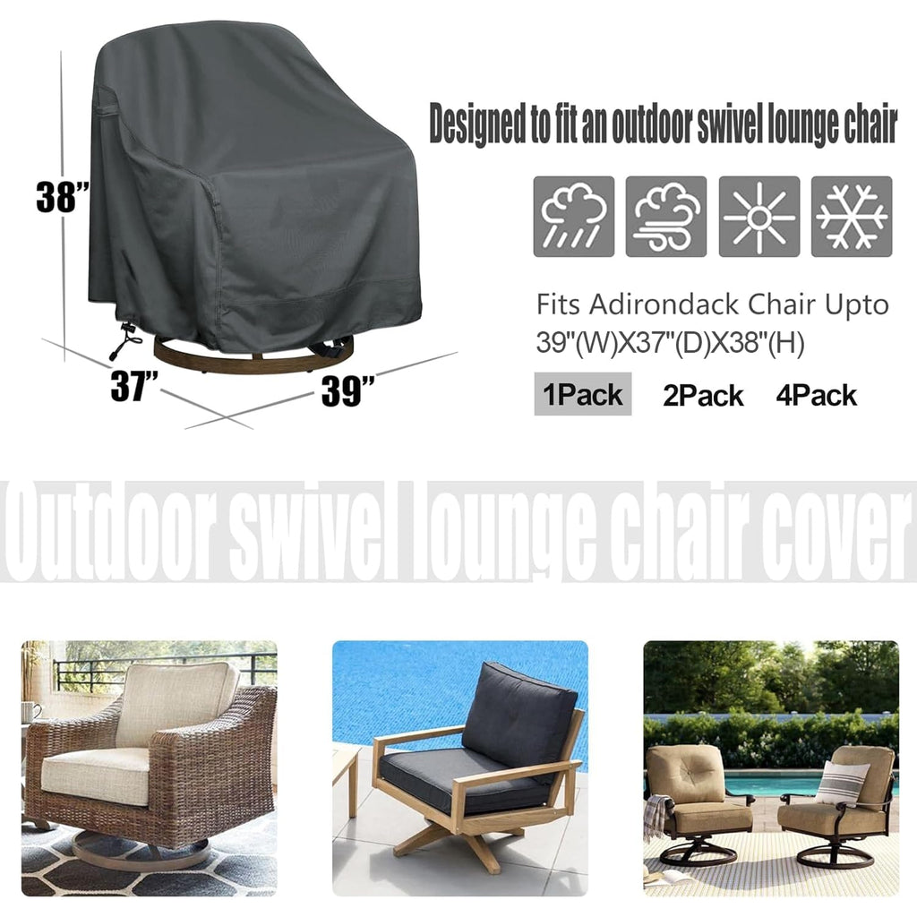 Outdoor Swivel Lounge Chair Cover, Waterproof Patio Furniture Cover