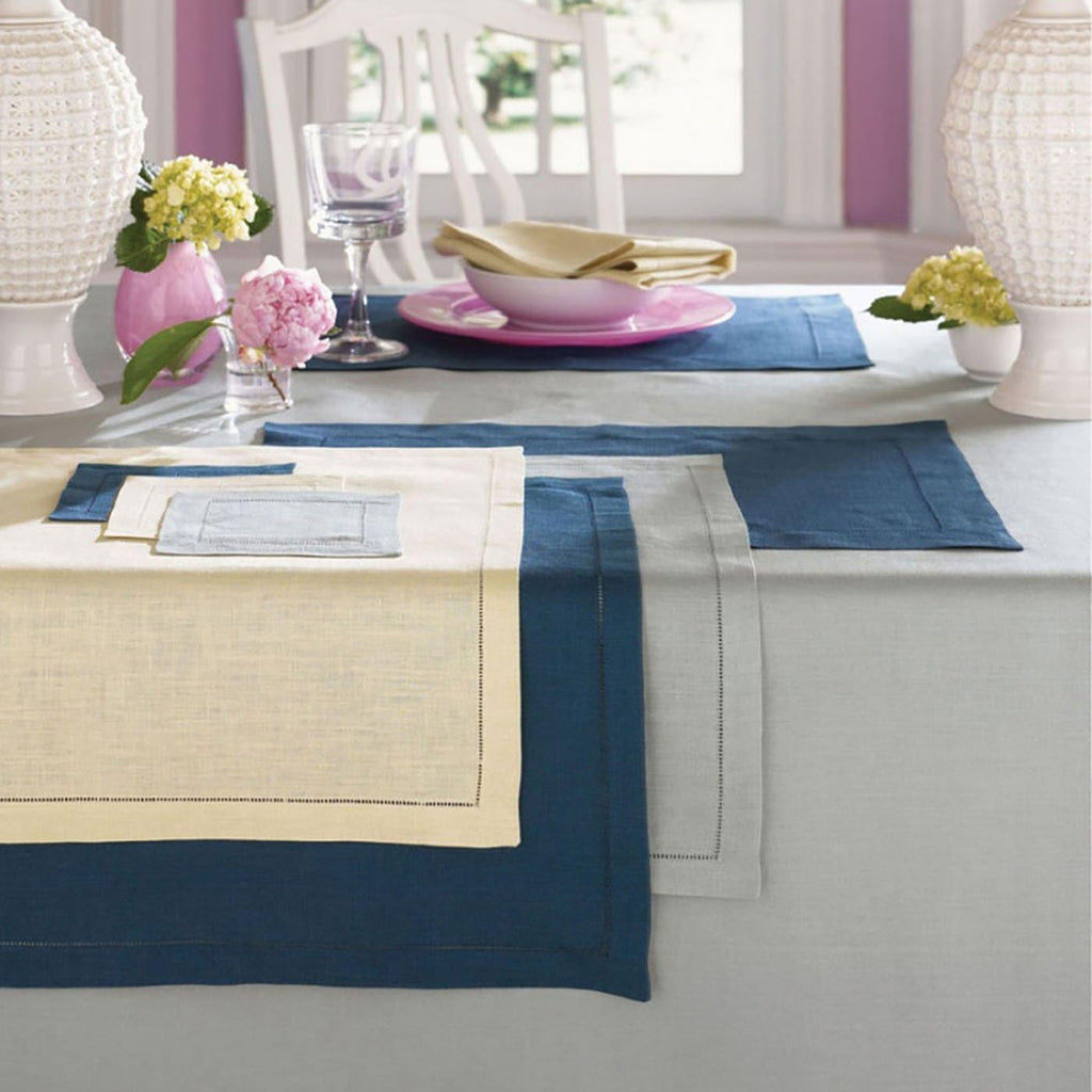 Festival Linen Hemstitched Table Cloth - White