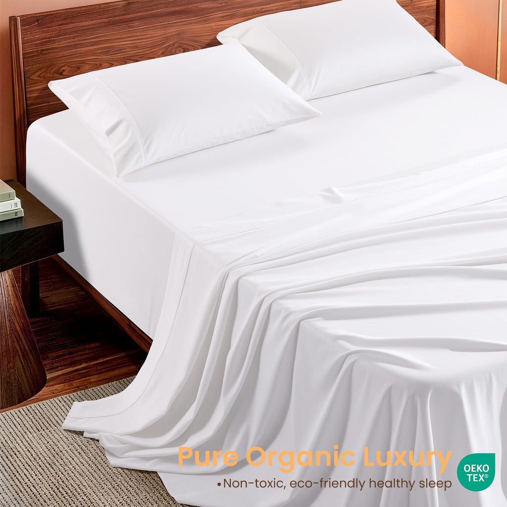 1000 Series 100% Organic Cotton King Sheets, Extra Deep Pocket