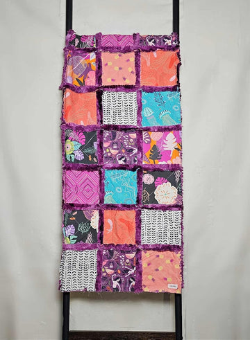 Mermaid Blanket, Quilt, Mermaid Quilt, Patchwork Quilt, Crib Quilt, Boho Rag Quilt, Floral, Baby Bedding, Baby Quilt