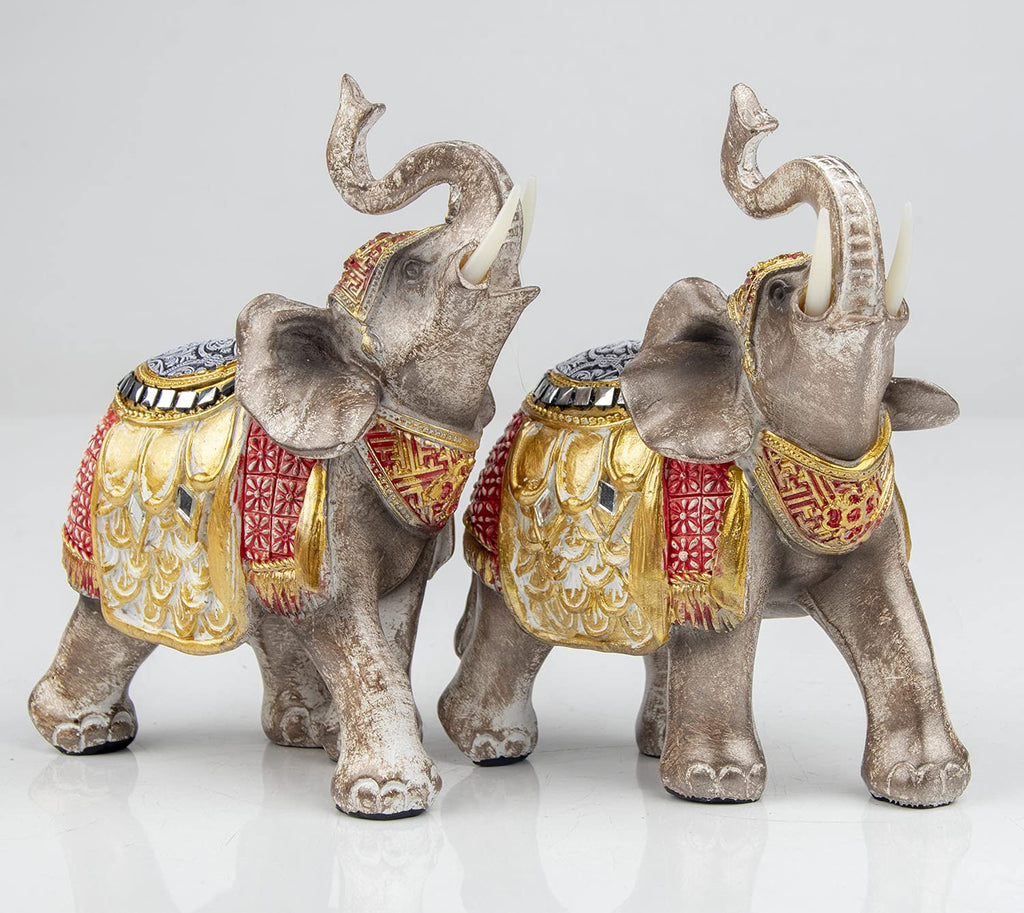 Wealth Lucky Elephant Figurine with Trunk Up Elephant Statue Collectible Figurines Perfect Decor Gift
