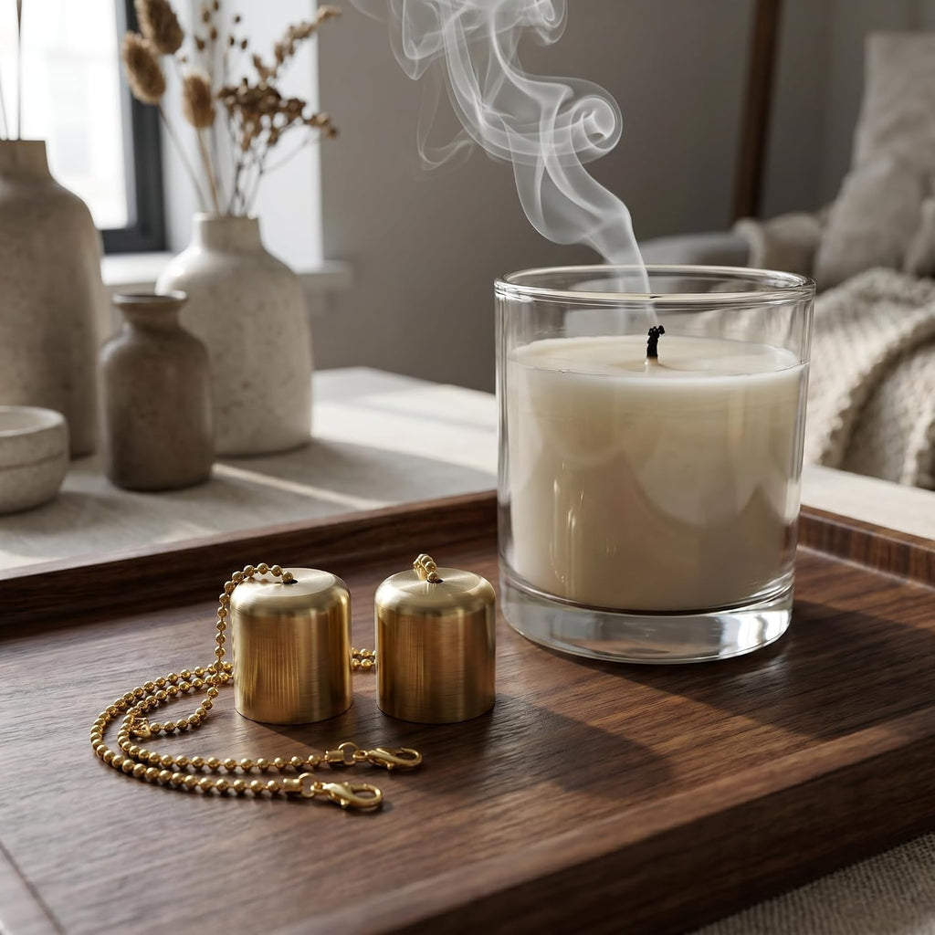 6Pack Brass Tiki Torch Snuffer Covers, Durable Candle Wick Trimmer & Extinguisher Set, Multi-Purpose Wick Dimmers