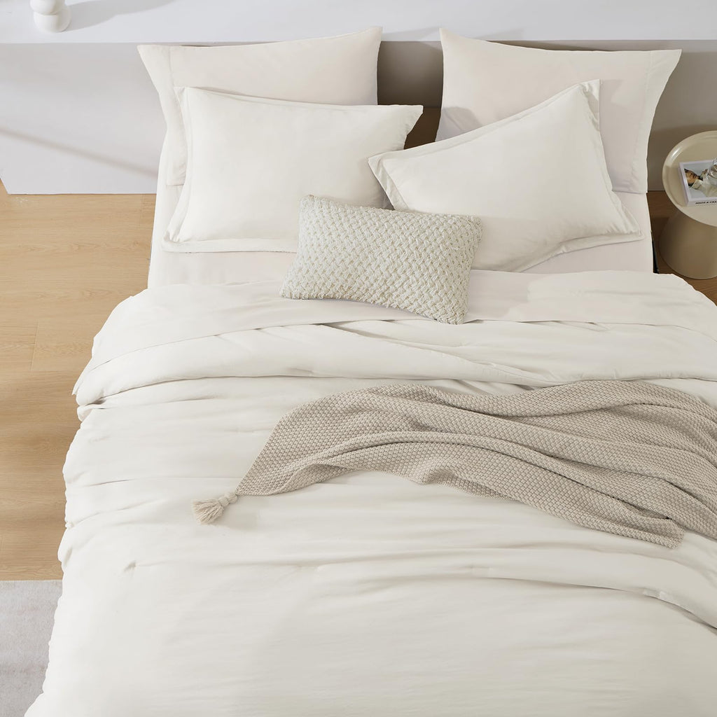 Comforter Set-7 Pieces Soft Prewashed Bed in a Bag Bedding Sets