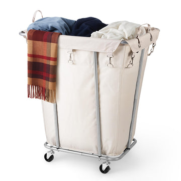 120L Rolling Laundry Hamper, Beige