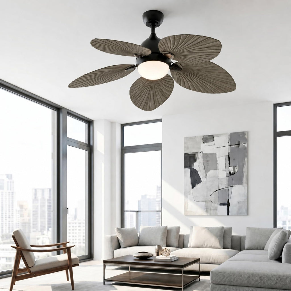 52" Modern Tropical Ceiling Fan with Light and Remote