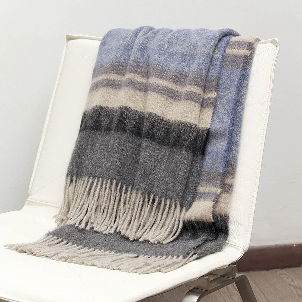 Merino Wool Throw Blanket Cherokee Tribal Design Soft Warm 72" x 60"