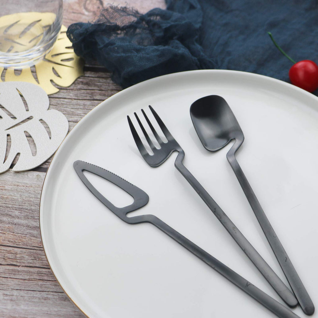 Silverware Set Satin Finish 24-Piece Stainless Steel Flatware Set Kitchen Utensil Set Service for 6 Tableware Cutlery
