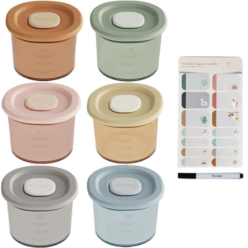 Silicone Baby Food Containers | 4 oz Baby Food Storage Jars with Airtight Lids | Reusable Baby Food Jars