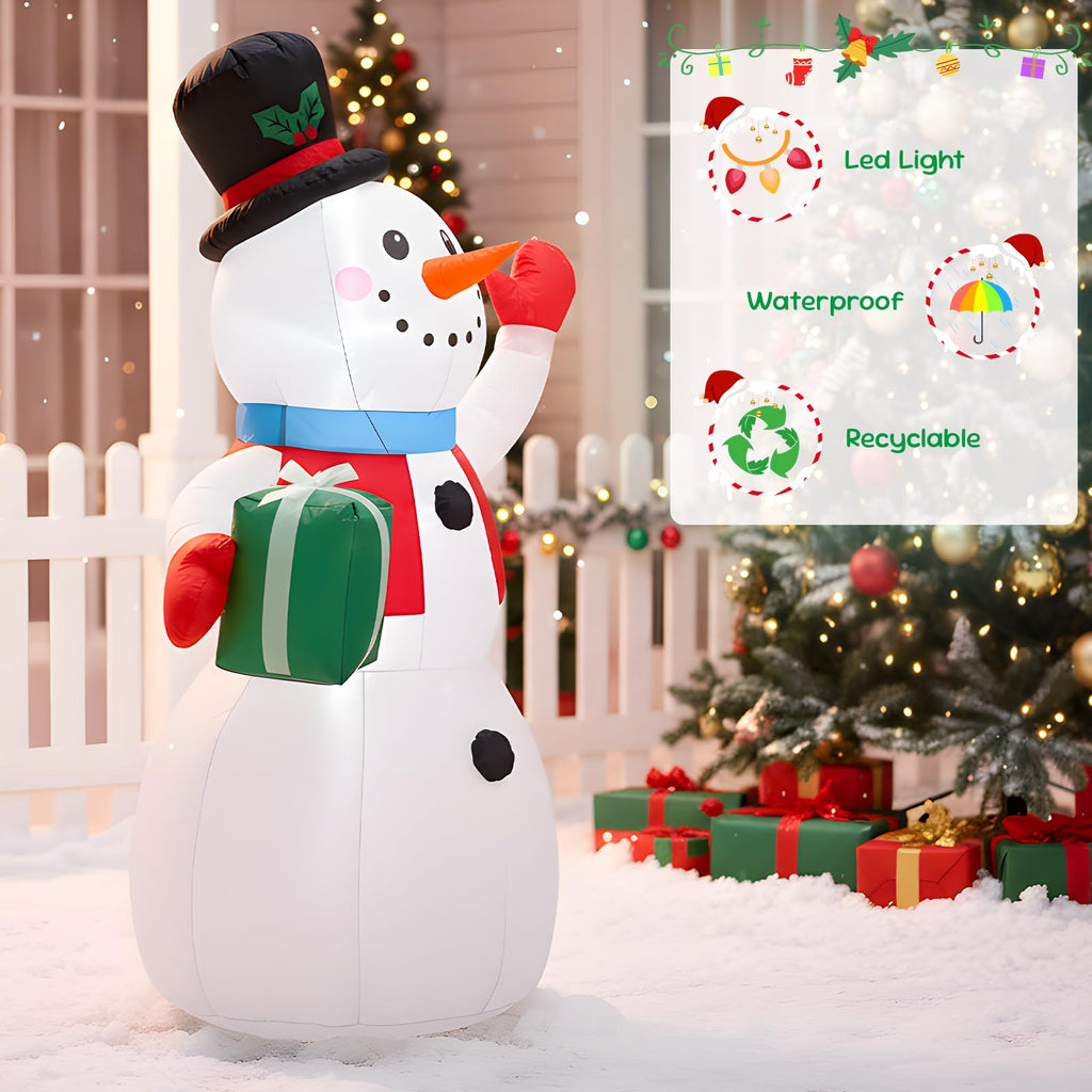 4FT Box Snowman Indoor and Outdoor Inflatable Decoration