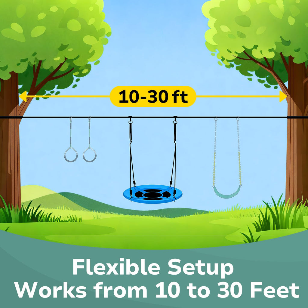 Slackline Swing Set for Backyard Between Trees for Kids and Adults