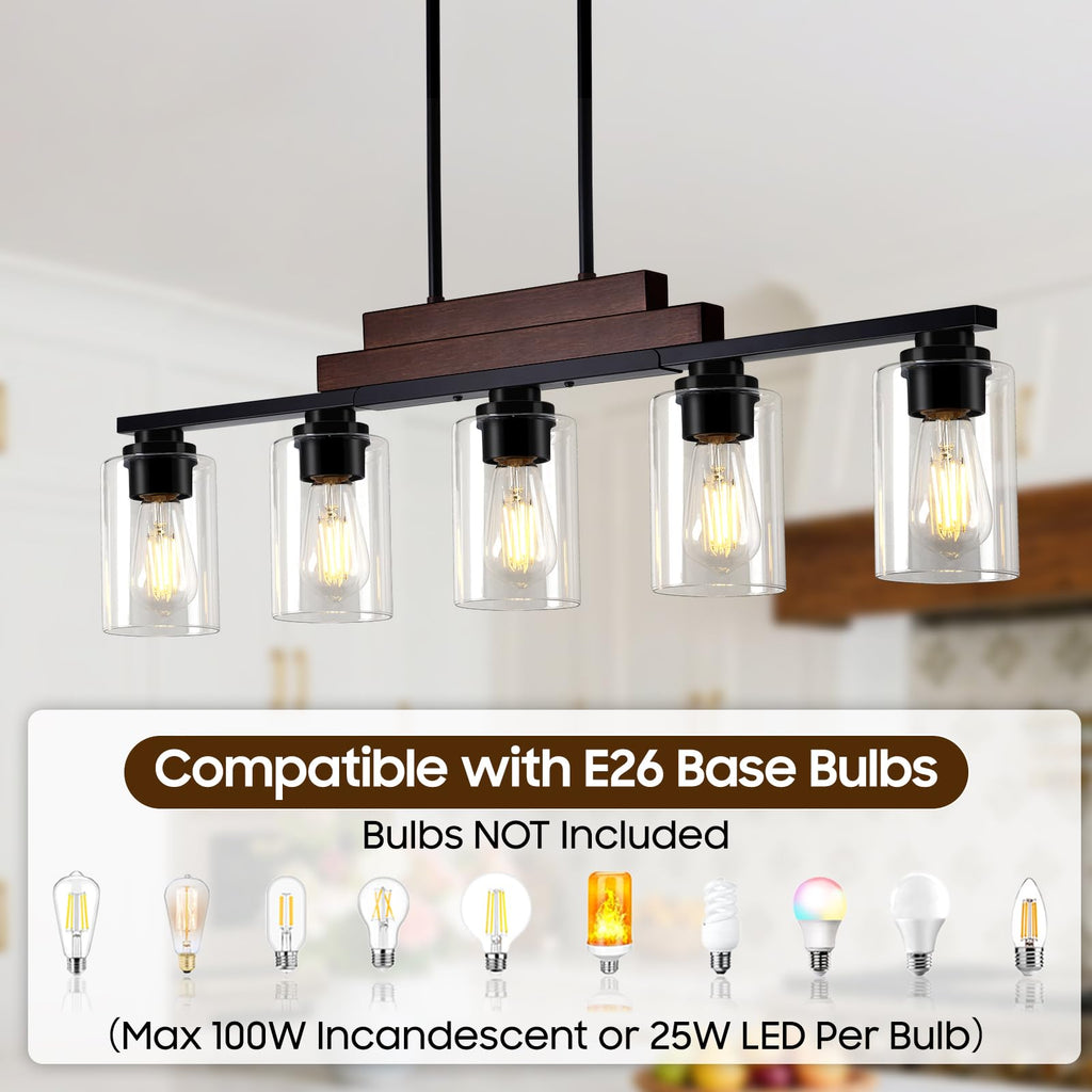 Kitchen Island Lighting, 34" Dining Room Light Fixture Over Table