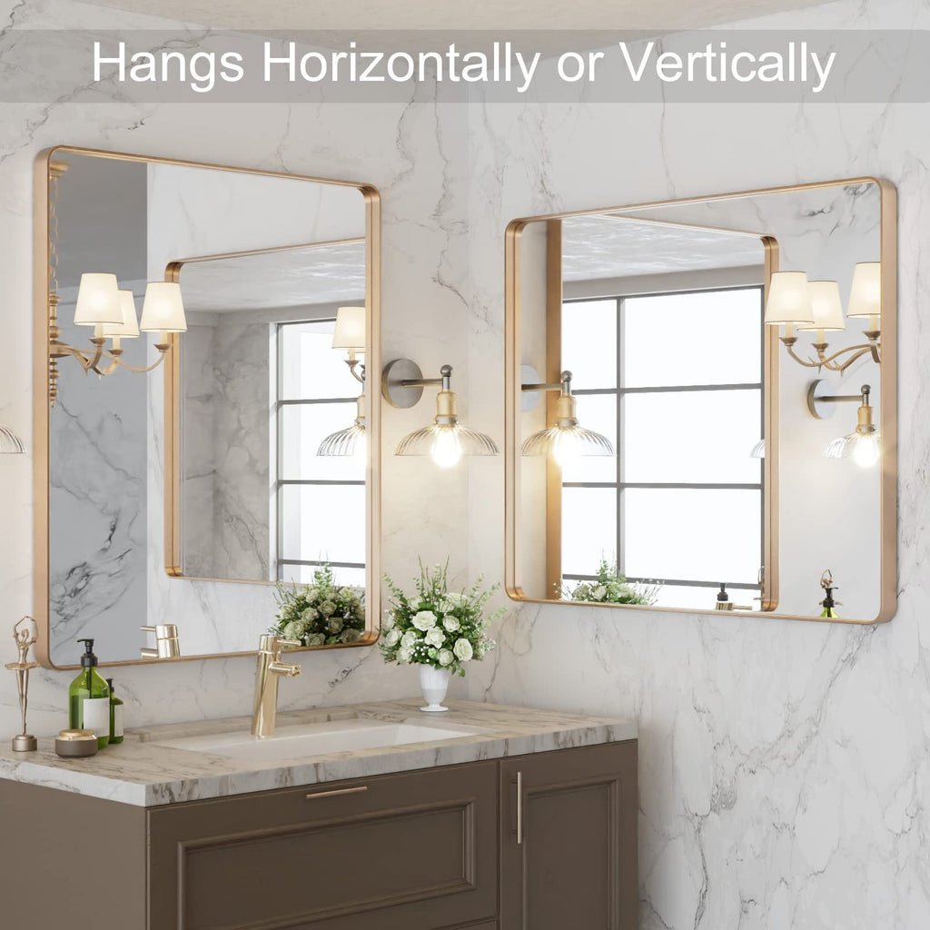 30"X36" Gold Bathroom Mirror