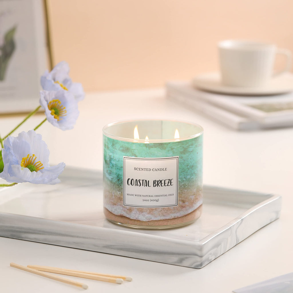 Coastal Breeze Scented Candle, 14 oz Summer Ocean Beach Candle