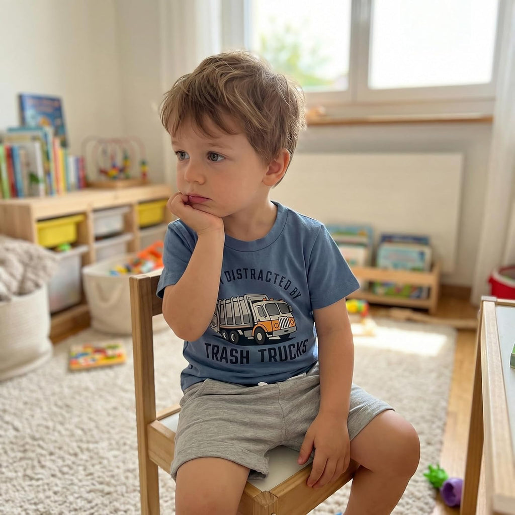 Baby Boy Summer Outfit 12 18 Boys Clothes Farm Truck Toddler Baby Tee Shirt Tops + Shorts Set