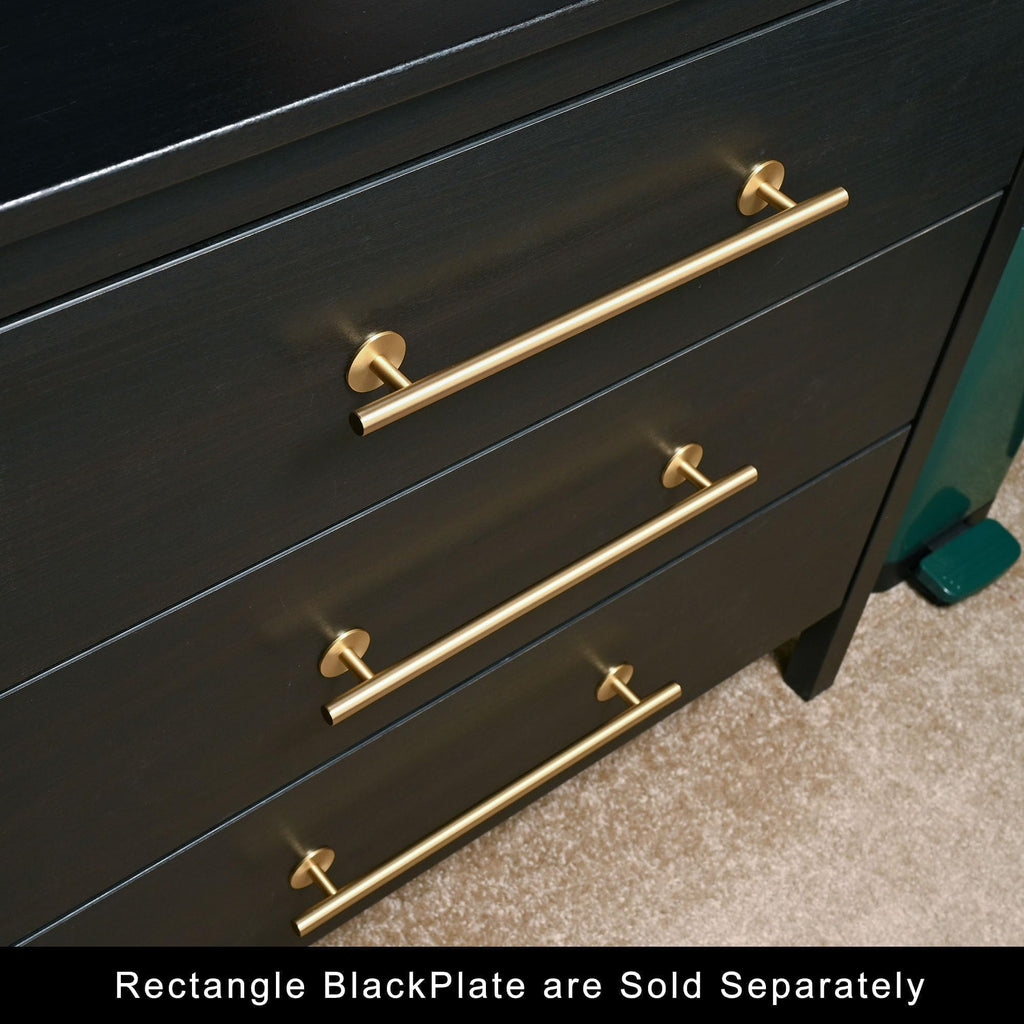 10 Pack 1-1/4 Inch Solid Brass Round Cabinet Knob Backplate