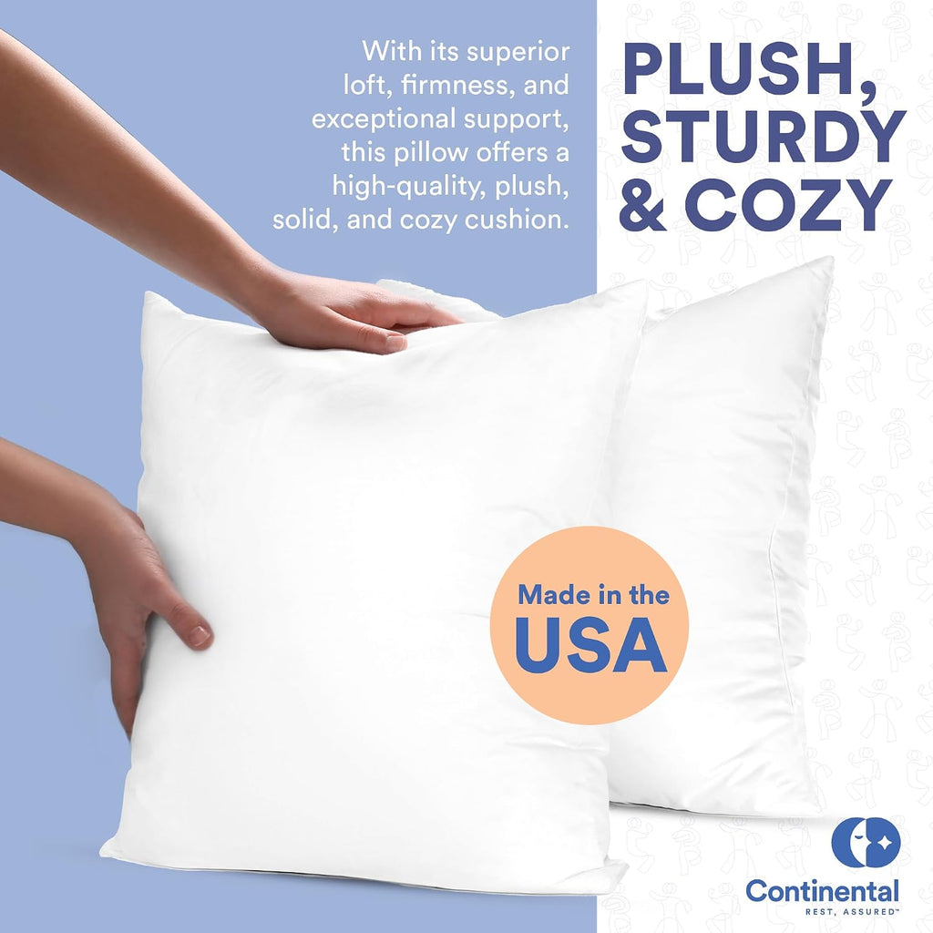 10/90 Down and Feather Throw Pillow Insert | 100% Cotton 250TC Shell | Medium Loft Decorative Cushion | 22x22 | 1 Pack