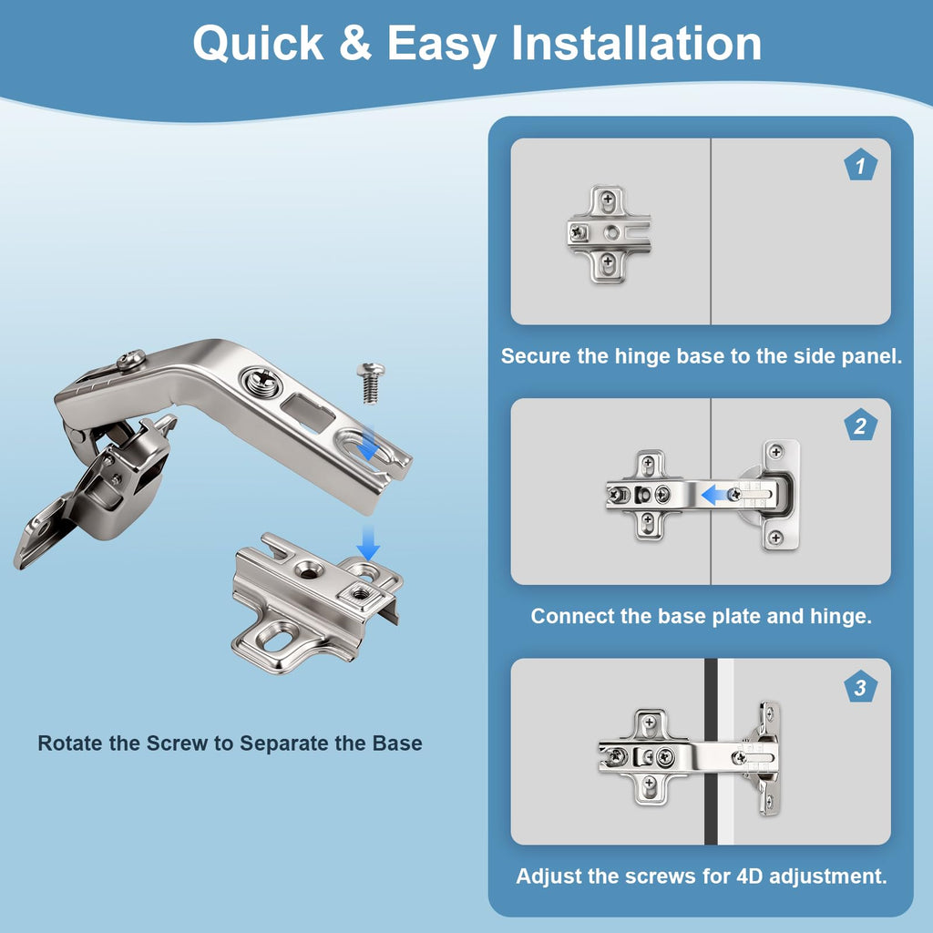 135° Lazy Susan Hinges for Cabinets, Corner Cabinet Hinges 2 Pairs