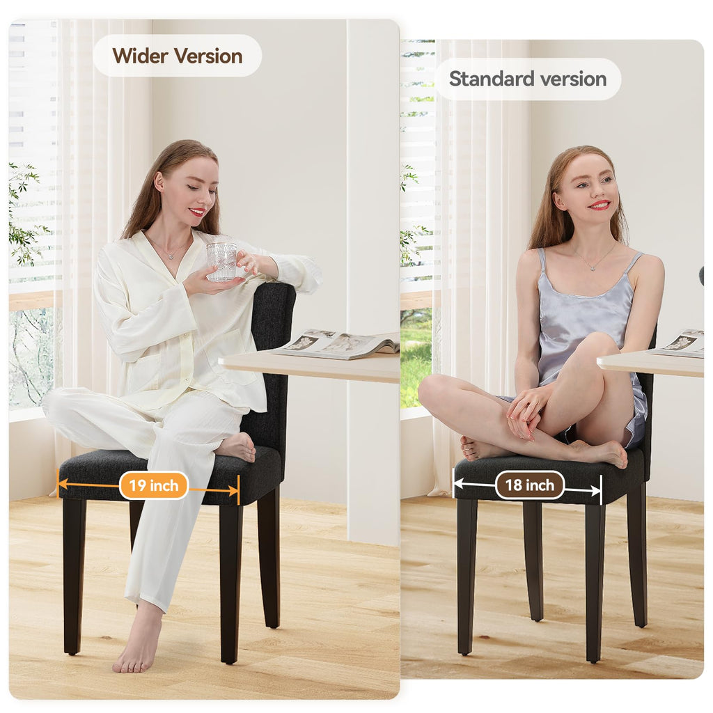 Upholstered Dining Chairs Set of 4, Button Tufted Parsons Dining Chair with Solid Wood Legs, Modern Fabric Side Chair