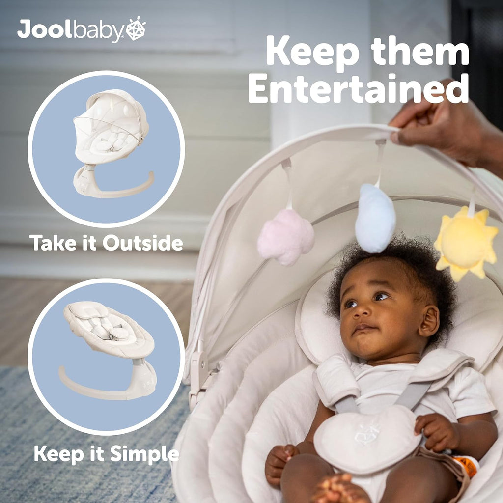 Nova Baby Swing for Infants - Bluetooth Music, Remote (Oatmeal)