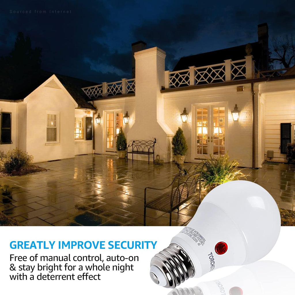 Dusk to Dawn LED Light Bulb Outdoor, A19, 2700K