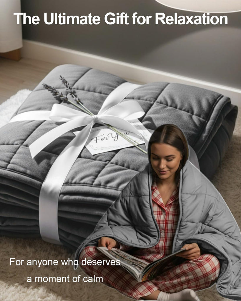 Weighted Blanket 15lbs 60"x80", Weighted Blankets for Adults, Cooling Weighted Blanket for Sleeping, Machine Washable