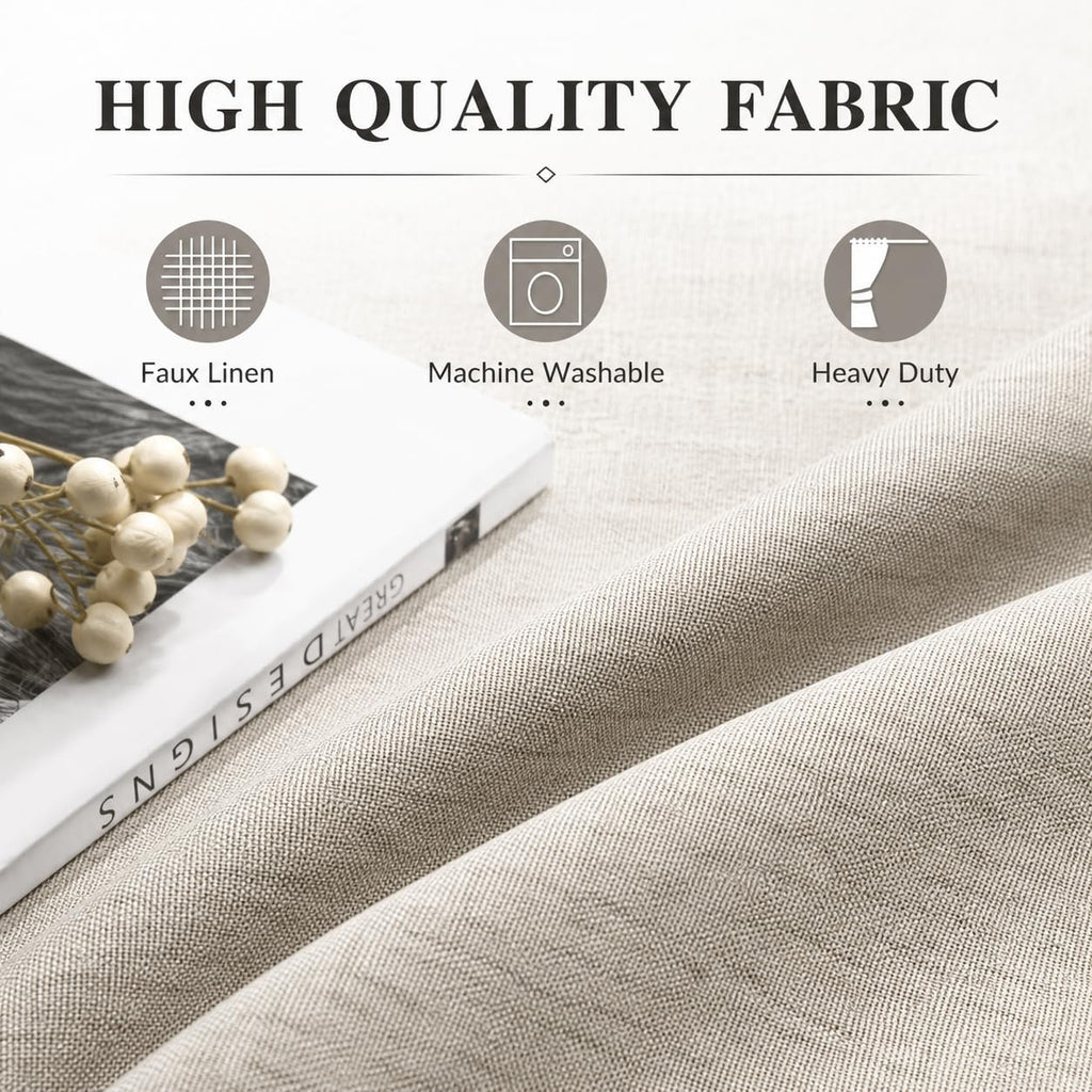 20ft Extra Long Curtains, 100% Blackout Faux Linen High Ceiling Curtains 240 Inches Long for 2 Story Living Room Tall