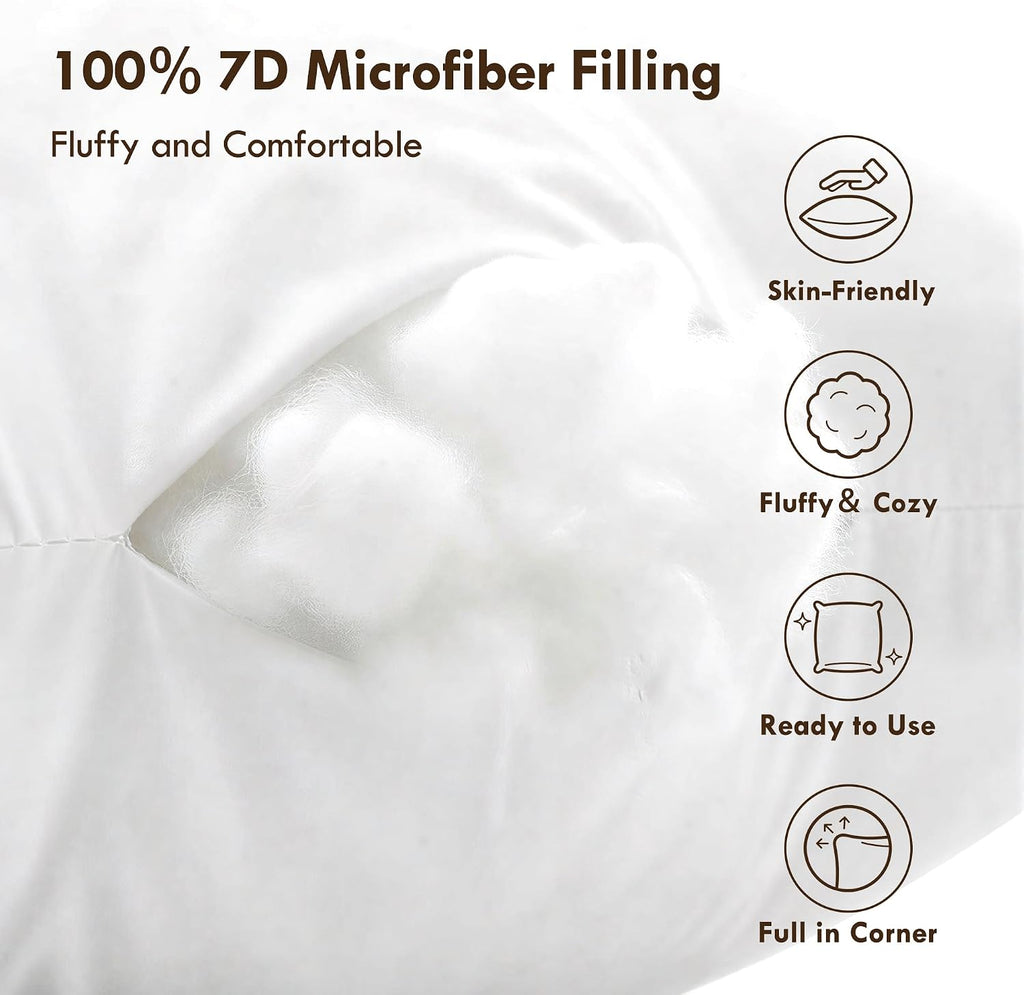 12x20 Lumbar Pillow Insert, Fluffy Decorative Pillow for Couch Sofa