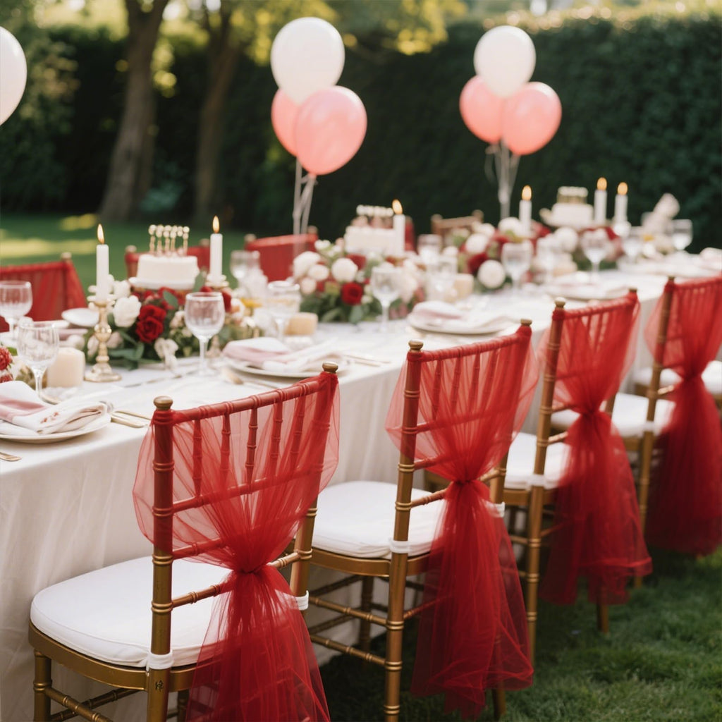 Red Tulle Mesh Ribbon 6 Inch x 100 Yards(300ft) Netting Spool Fabric Ribbon Ideal for Tutu Skirt Art Gift Wrapping