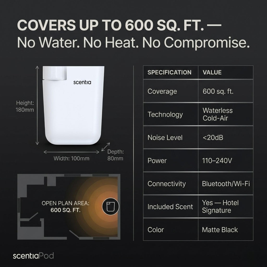 Waterless Plug-In Cold-Air Scent Diffuser, App Control, 600 Sq. Ft