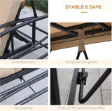3-Seat Patio Swing Chair, Outdoor Gazebo Swing with Double Tier Canopy, Mesh Sidewalls, Cushioned Seat and Pillows