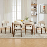 Dining Chairs Set of 4, Modern Metal Kitchen Chairs with Fabric Upholstered Seats for Dining Room, Beige
