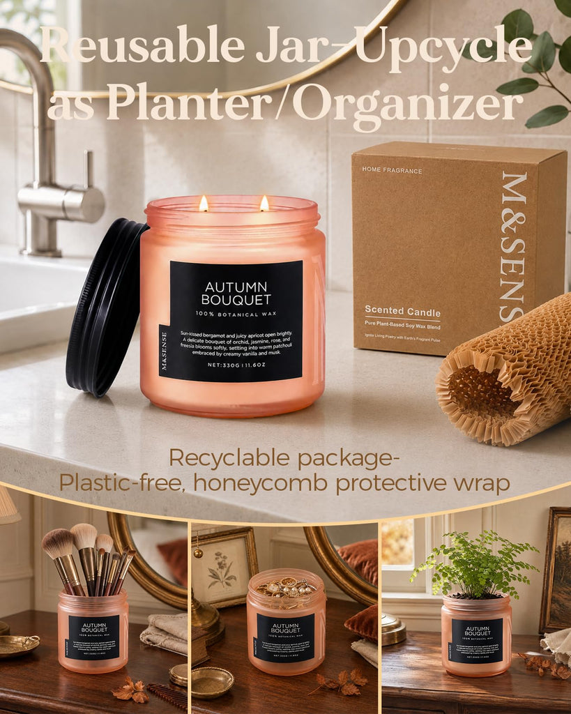 Scented Candles Cinnamon Pumpkin Non Toxic Fall Aromatherapy