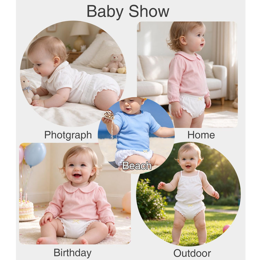 Pack Baby Boys Ruffle Girls Diaper Covers Bloomer Cotton Basic White Shorts Underwear