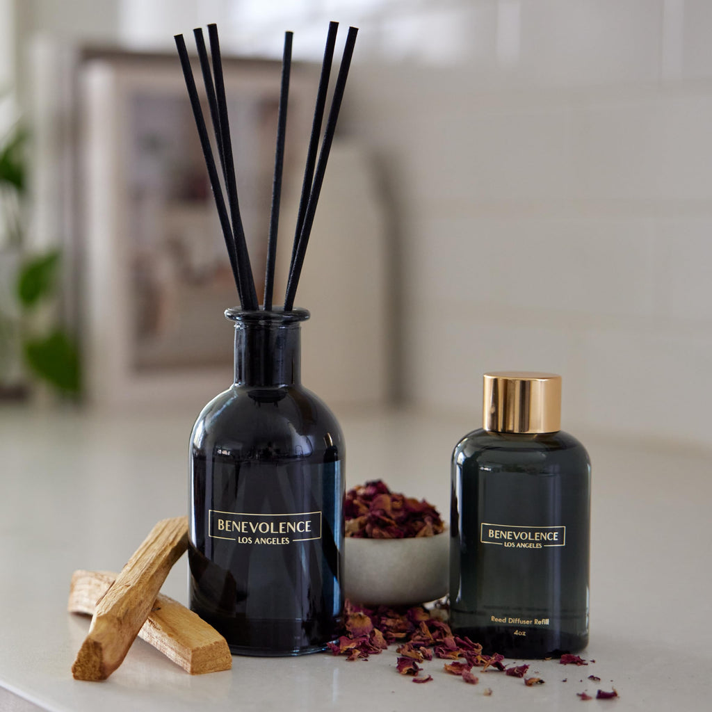 Rose & Sandalwood Reed Diffuser Oil Refill - 4 oz Long-Lasting Essential Oil Refill Fragrance Diffusers - Compatible