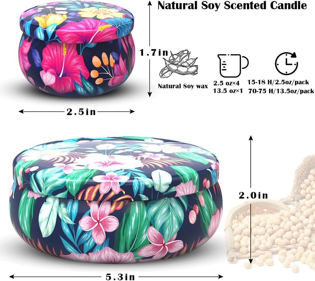 Set Highly Scented Candles Gift Set Women, Decorative Natural Soy Wax Aromatherapy Candles for Christmas - Set of 4