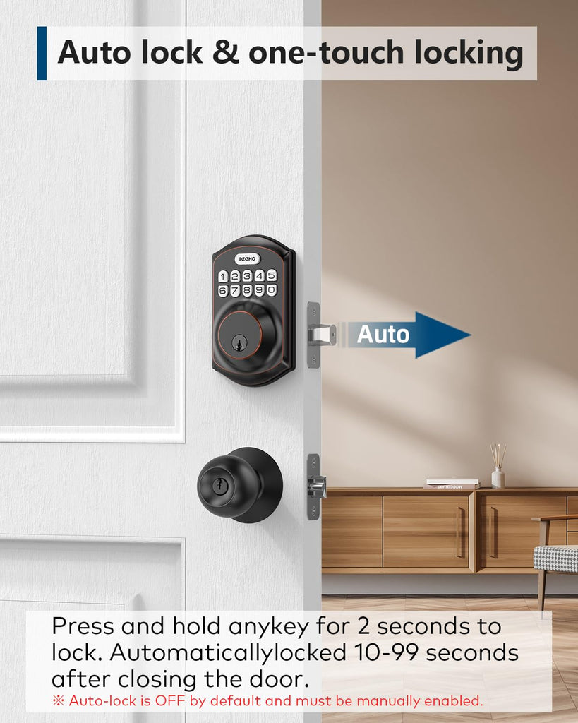 Keyless Entry Deadbolt with Keypad for Front Door, Bronze