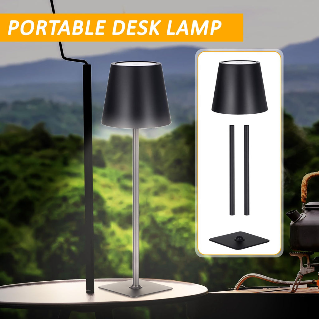 12 Pack Cordless Table Lamp Portable Rechargeable Lamps, Black