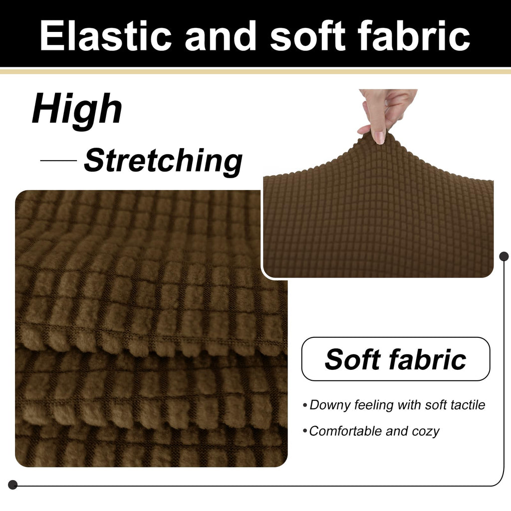 4 Pieces Oversized Stretch Couch Cover Slipcover, Brown