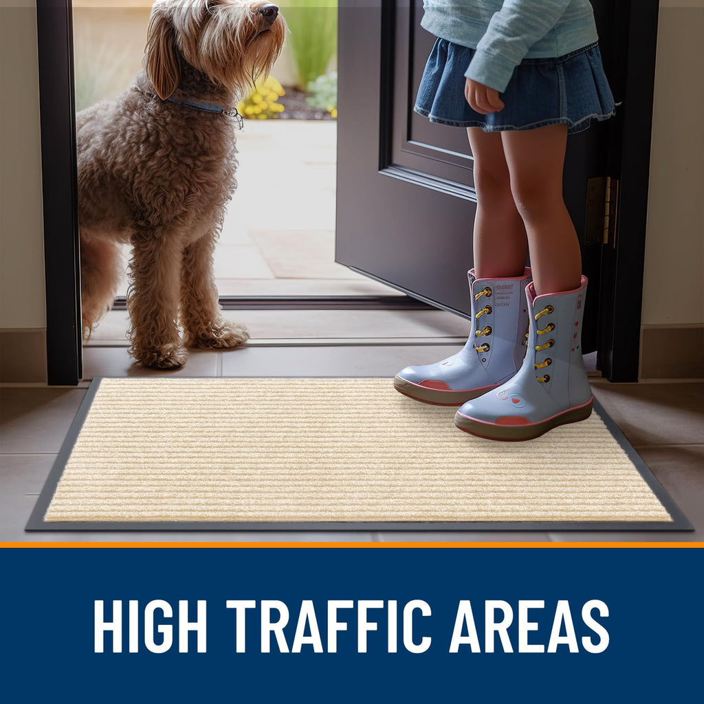 2-Pack Front Door Mats 59x34, Waterproof Heavy-Duty Doormats