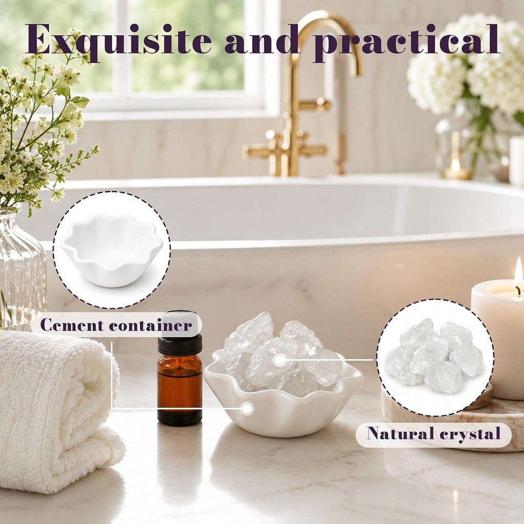 Crystal Stone Aromatherapy Essential Oil Diffuser Gift Set with Classic White Bowl| Healing Crystal Arom Decor